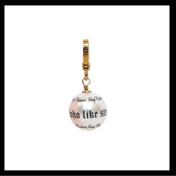 Juicy Couture Script Pearl Charm For Nice Girls Who Like Stuff NIB - Picture 10 of 10